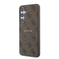 Guess  PU Leather 4G Colored Ring MagSafe Zadní Kryt pro Samsung Galaxy S24+ Brown