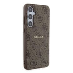 Guess hard silikonové pouzdro Samsung Galaxy S24 PLUS brown PU Leather 4G Colored Ring MagSafe