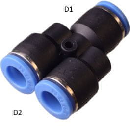 DAR spojka Y redukce hadic 8mm 2x4mm PW redukce vzduch