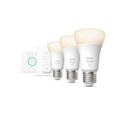 Philips Hue Bluetooth LED White set 3ks žárovek Philips plus Hue Bridge můstek plus dálkový ovladač Hue Switch 8719514289130 E27 A60 9,5W 1055lm 2700K stmívatelné