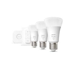 Philips Hue Bluetooth LED White set 3ks žárovek Philips plus Hue Bridge můstek plus dálkový ovladač Hue Switch 8719514289130 E27 A60 9,5W 1055lm 2700K stmívatelné