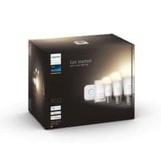 Philips Hue Bluetooth LED White set 3ks žárovek Philips plus Hue Bridge můstek plus dálkový ovladač Hue Switch 8719514289130 E27 A60 9,5W 1055lm 2700K stmívatelné