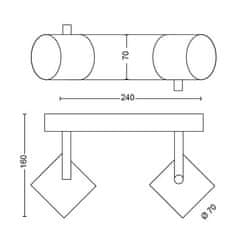 Philips LED Bodové svítidlo Philips Byrl 50672/30/P0 2x4,3W černé s funkcí SceneSwitch