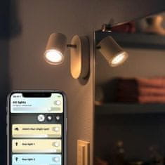 Philips Hue White Ambiance Bodové koupelnové svítidlo Philips Adore BT 8719514340855 LED GU10 1x5W 350lm 2200-6500K IP44 230V, bílé s dálkovým ovladačem a Bluetooth