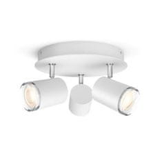 Philips Hue White Ambiance Bodové koupelnové svítidlo Philips Adore BT 8719514340916 LED GU10 3x5W 3x350lm 2200-6500K IP44 230V, bílé s dálkovým ovladačem a Bluetooth