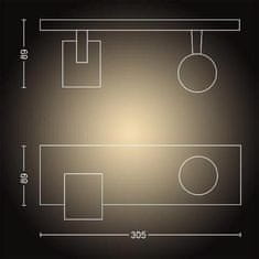 Philips Hue White Ambiance Bodové svítidlo Philips Runner BT 8719514338166 LED GU10 2x5W 2x350lm 2200-6500K 230V, černé s dálkovým ovladačem a Bluetooth