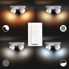 Philips Hue White Ambiance Bodové svítidlo Philips Buckram BT 50474/31/P6 LED GU10 4x5W 4x350lm 2200-6500K 230V, bílé s dálkovým ovladačem a Bluetooth