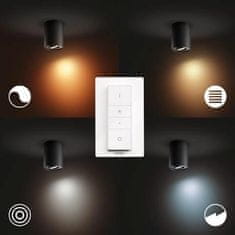 Philips Hue White Ambiance Stropní bodové svítidlo Philips Pillar BT 8719514338449 LED GU10 1x5W 350lm 2200-6500K 230V, černé s dálkovým ovladačem a Bluetooth