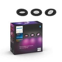 Philips Hue Bluetooth LED White and Color Ambiance set 3ks Zapuštěných bodových svítidel Philips Centura 8719514342903 GU10 3x5,7W 3x350lm 2000-6500K RGB IP20 černé, stmívatelné