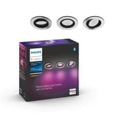 Philips Hue Bluetooth LED White and Color Ambiance set 3ks Zapuštěných bodových svítidel Philips Centura 8719514342866 GU10 3x5,7W 3x350lm 2000-6500K RGB IP20 hliníkové, stmívatelné