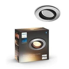 Philips Hue White Ambiance Stropní podhledové svítidlo Philips Milliskin BT 8719514338548 LED GU10 5W 350lm 2200-6500K 230V, hliníkové kulaté s Bluetooth