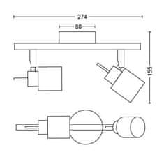 Philips Philips Meranti bodové svítidlo 2x GU10 35W bez zdroje IP20, černé