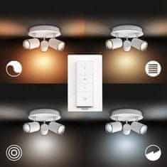 Philips Philips HUE WA Adore koupelnové bodové svítidlo 3x GU10 LED 5W 350lm 2200-6500K IP44, bílá plus ovladač