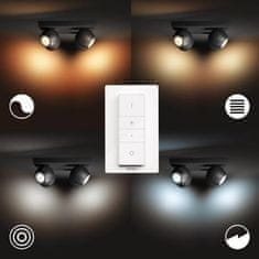 Philips Philips HUE WA Buckram bodové LED svítidlo 4x GU10 5W 350lm 2200-6500K IP20, černé plus ovladač