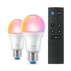 WiZ WiZ SET 2x LED žárovka E27 A60 8W (60W) 806lm 2200-6500K RGB IP20, stmívatelná plus ovladač