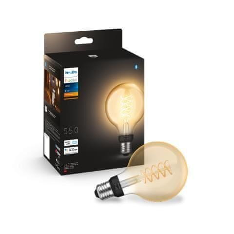 Philips Philips HUE white LED Filament žárovka E27 G93 7W 550lm 2100K IP20, stmívatelná