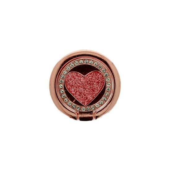 TopQ Prsten na mobil HEART rose gold