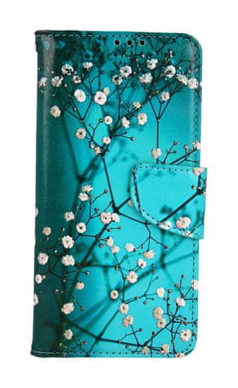 TopQ Pouzdro Xiaomi Redmi Note 13 Pro+ 5G knížkové Modré s květy 121421