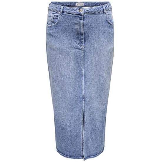 Only Carmakoma Dámská sukně CARAYOE 15315856 Light Medium Blue Denim