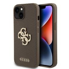 Guess hard obal na iPhone 15 6.1" Taupe 4G Glitter Metal Logo