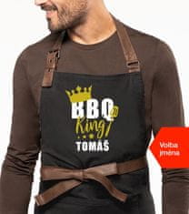 Kariban Zástěra na grilování se jménem EXCLUSIVE - BBQ King Barva: Tmavě modrá