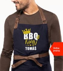 Kariban Zástěra na grilování se jménem EXCLUSIVE - BBQ King Barva: Tmavě modrá