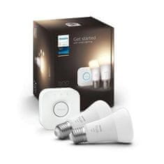 Philips Hue Bluetooth LED White set 2ks žárovek Philips plus Hue Bridge můstek 8719514289116 E27 A60 10W 1055lm 2700K stmívatelné