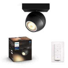 Philips Hue White Ambiance Bodové svítidlo Philips Buckram BT 50471/30/P6 LED GU10 1x5W 350lm 2200-6500K 230V, černé s dálkovým ovladačem a Bluetooth