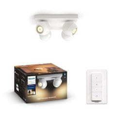 Philips Hue White Ambiance Bodové svítidlo Philips Buckram BT 50474/31/P6 LED GU10 4x5W 4x350lm 2200-6500K 230V, bílé s dálkovým ovladačem a Bluetooth