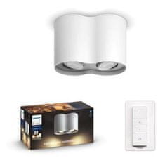 Philips Hue White Ambiance Stropní bodové svítidlo Philips Pillar BT 8719514338463 LED GU10 2x5W 2x350lm 2200-6500K 230V, bílé s dálkovým ovladačem a Bluetooth