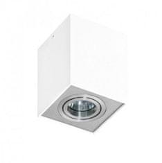 AZZARDO Stropní bodové přisazené svítidlo AZzardo Eloy 1 white/aluminium AZ0872 GU10 1x50W IP20 9,5cm hranaté bílo-hliníkové