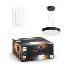 Philips Hue Bluetooth LED White Ambiance Závěsné svítidlo Philips Enrave 41162/30/P6 33,5W 4300lm 2200-6500K IP20 černé, stmívatelné s dálkovým ovladačem