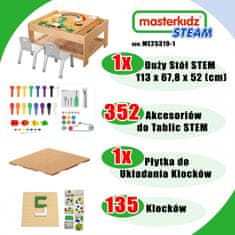 Masterkidz Masterkidz Drewniany Stół Edukacyjny + Akcesoria Stem Wall + 135 Klocków