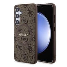 Guess hard silikonové pouzdro Samsung Galaxy S24 PLUS brown PU Leather 4G Colored Ring MagSafe