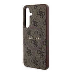 Guess hard silikonový obal Samsung Galaxy S24 5G brown PU Leather 4G Colored Ring MagSafe