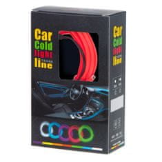 WOWO LED Ambientní Osvětlení pro Auto, USB 12V, 5m Červená Páska