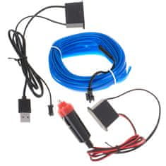 KIK KX4955_1 LED ambientní osvětlení pro auto/auto USB/12V páska 5m modrá
