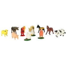 WOWO Set 12 Figurinek Hospodářských Zvířat Kráva, Kůň a Další - Farmářská Kolekce