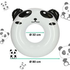 WOWO Panda Nafukovací Plavecký Kruh, Průměr 80cm, Nosnost do 60kg