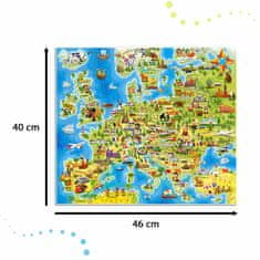 WOWO Vzdělávací Puzzle Mapa Evropy od CASTORLAND, 212 dílků, pro děti 7+ let