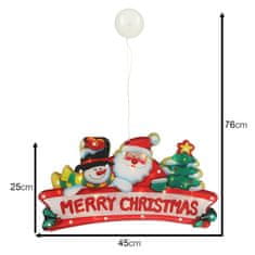 WOWO Závěsná LED Dekorace Veselé Vánoce - Vánoční Světýlka, 45cm