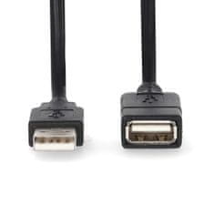 Nedis prodlužovací kabel USB 2.0 zástrčka USB A - zásuvka USB A, 3 m, černá (CCGL60010BK30)