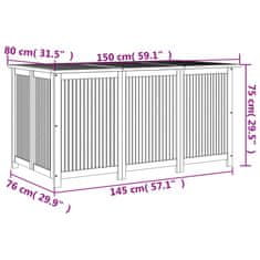 Petromila Zahradní úložný box 150 x 80 x 75 cm masivní akáciové dřevo