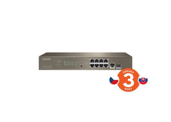 Tenda TEG5310P-8-150W Gigabit L3 PoE+ Switch 130W, 8x 1Gb/s PoE+, 2x RJ45/SFP, STP, IGMP, VLAN, Rack