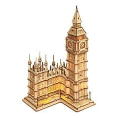 3D dřevěné puzzle svítící Big Ben - 220 dílků