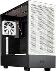 NZXT H5 Flow, černá s bílými ventilátory