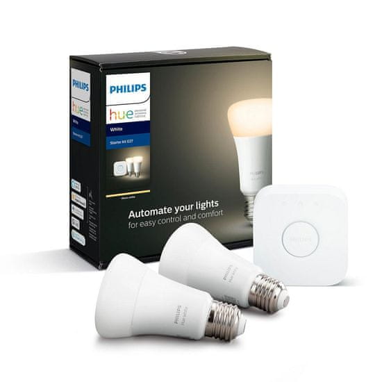 Philips Hue Bluetooth LED White základní sada LED žárovka 2xE27 A19 9W 806lm 2700K plus Bridge