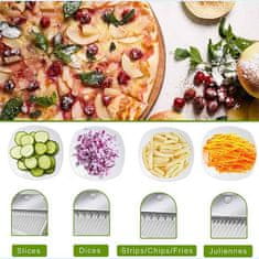 Netscroll Praktický a bezpečný sekačka a kráječ ovoce a zeleniny, vynikající kuchyňský pomocník pro krájení zeleniny, ZDARMA elektronická kniha s recepty, krájejte zeleninu jako profesionál, VegetableChopper
