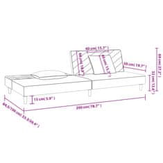 Vidaxl 2místná rozkládací pohovka se 2 polštáři vínová samet
