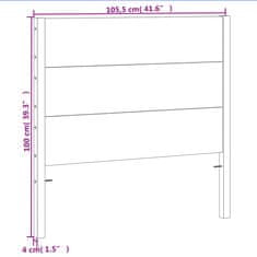 Greatstore Čelo postele voskově hnědé 100 cm masivní borové dřevo